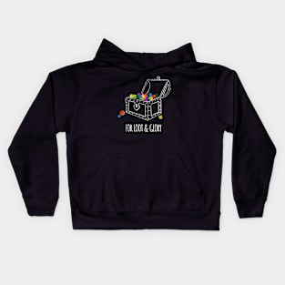 For Loot & Glory! - rainbow & white - LGBTQ+ ttrpg dice Kids Hoodie